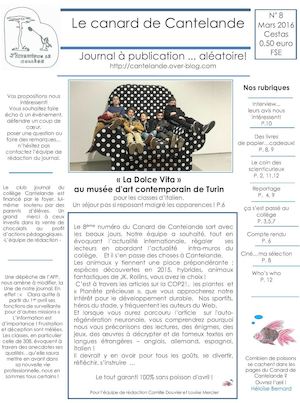 Journal 8 Collège Cantelande  Avril 2016