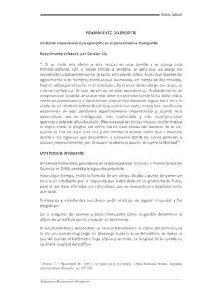 Policía Judicial Pensamiento Divergente