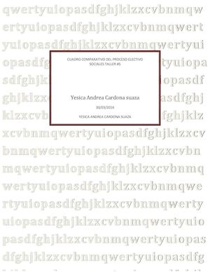 Cuadro Comparativo Del Proceso Electivo Yesica