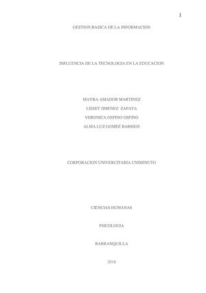 Influencia De La Tecnologia En La Educacion