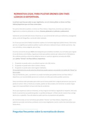 Normativa Legal Para Pilotar Drones