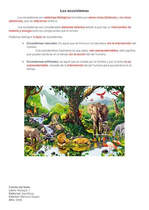 Texto Sobre Ecosistemas (Sistemas Ecologicos)