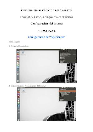 Configuración Del Sistema de Ubuntu