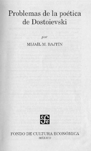 Bajtín Problemas De La Poética De Dostoievski_Capítulo 5 (primera parte)