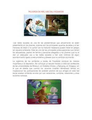 Peligros De Mal Uso Del Facebook