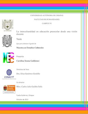 La interculturalidad en educación preescolar desde una visión docente