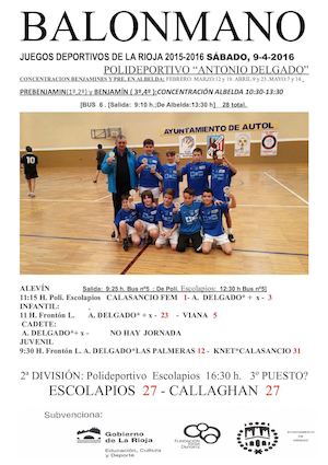 Jornada Balonmano 9 4 16