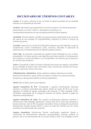 Diccionario De Términos Contables
