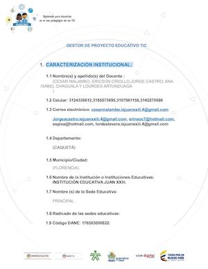 GESTOR PROYECTO TIC LOMBRIHUERSCO