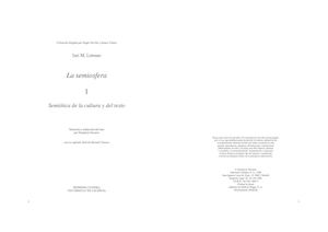 Lotman Acerca De La Semiosfera