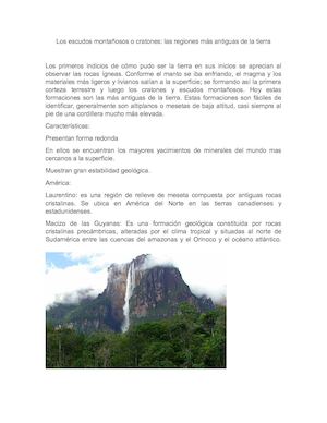 Los Escudos Montañosos O Cratones