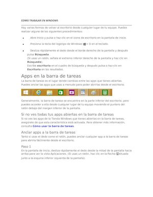 Como trabajar En Windows