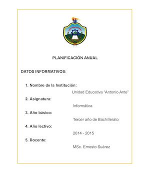 Planificación anual