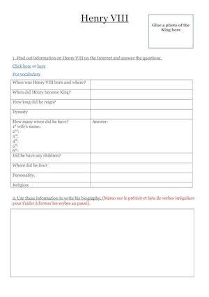 Henry Viii Webquest