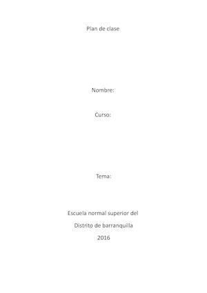 Plan De Clase