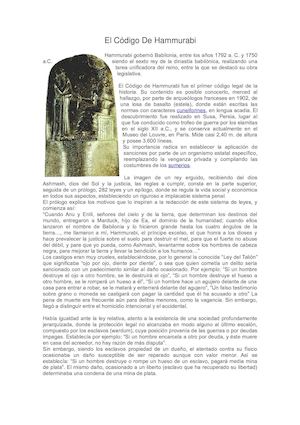 El Código De Hammurabi Asignacion
