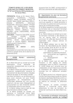 Conseil n° 127 du 23 février 2016
