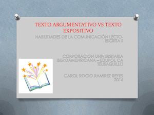 Texto Argumentativo Vs Texto Expositivo