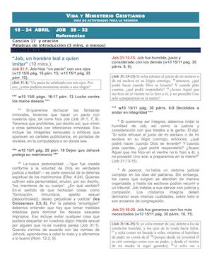 semana 18 de abril vida y ministerio cristianos