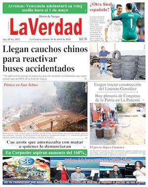 La Guaira, sábado 16 de abril de 2016 Año 19 Nº. 5972