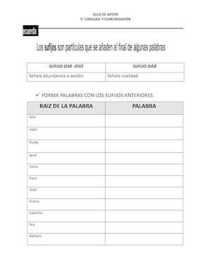 Guia sufijo Osa Oso Dad