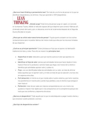 Qué Es El Lean Thinking O Pensamiento Lean