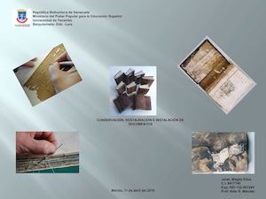 INTRODUCCIÓN A LA CONSERVACIÓN, RESTAURACIÓN E INSTALACIÓN DE DOCUMENTOS