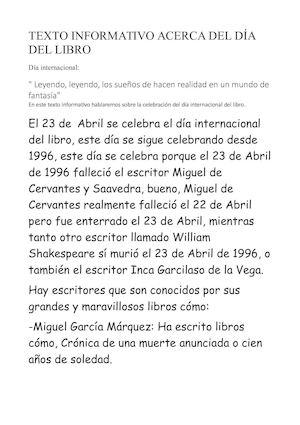 DIA DEL LIBRO ÁNGEL