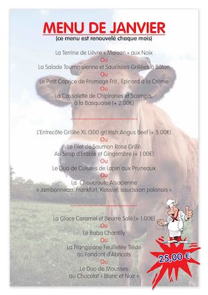 Au Boeuf qui rit | Menu du mois (année)