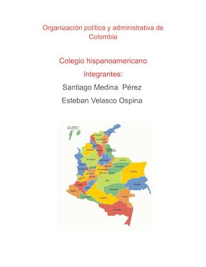 Organización Política Y Administrativa De Colombia