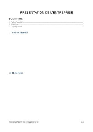 Presentation Entreprise RAPPORT DE STAGE 2016 LPPG