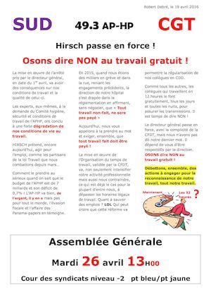 APHP Hirsch Passe En Force sud cgt avril 2016