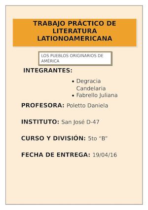 Trabajo Práctico De Literatura