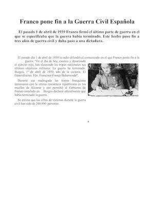 Franco pone fin a la guerra