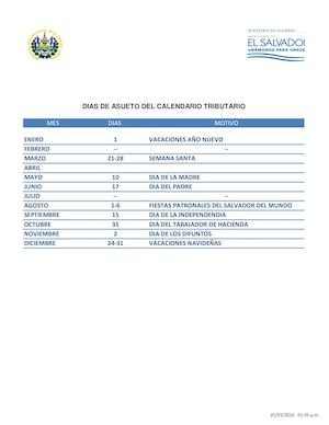 Calendario Tributario Ejecutivo 2016