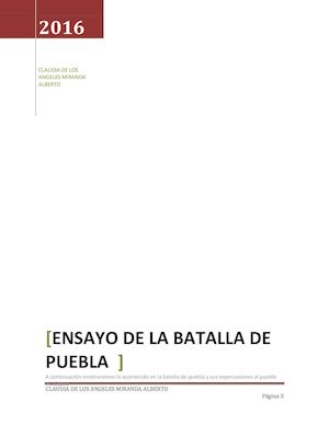 ENSAYO DE LA BATALLA DE PUEBLA