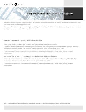 Techno-Economic Assessment about Neopentyl Glycol