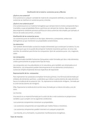 Clasificación De La Materia
