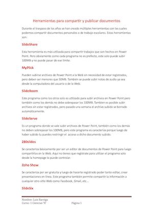 Herramientas Para Compartir Y Publicar Documentos