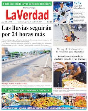 La Guaira, jueves 21 de abril de 2016 Año 19 Nº. 5977