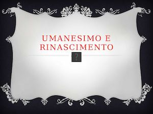 Introduzione Umanesimo E Rinascimento