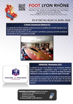 PV 287 du jeudi 21 avril 2016