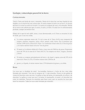 Geología Y Mineralogía General De La Tierra