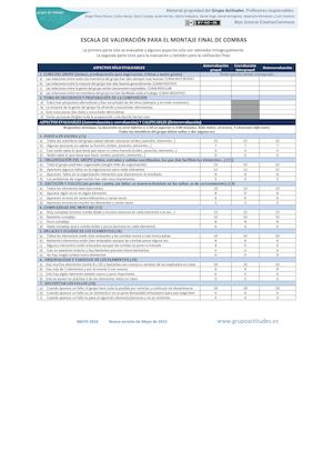 @ GRUPO ACTITUDES ® - Escala De Valoración Para Montaje Final De Combas (EF).