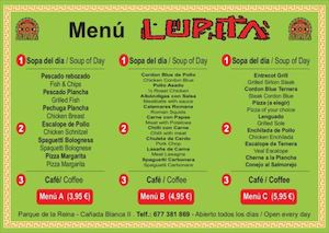 Lupita Menu Del Dia