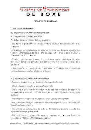 Règlements Généraux