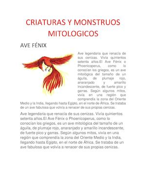 Criaturas Y Monstruos Mitologicos