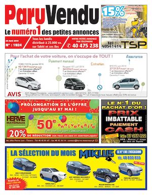 PARU VENDU DU 25 AVRIL 2016