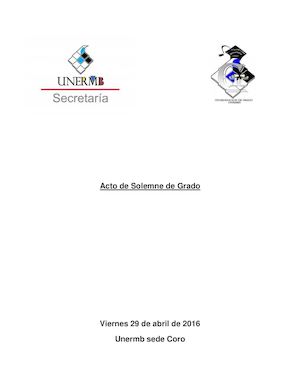 Acto de Solemne de Grado - 29 de abril de 2016