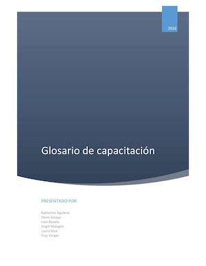 Glosario De Capacitacion